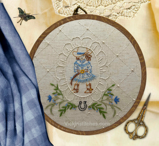 Cow girl embroidery kit