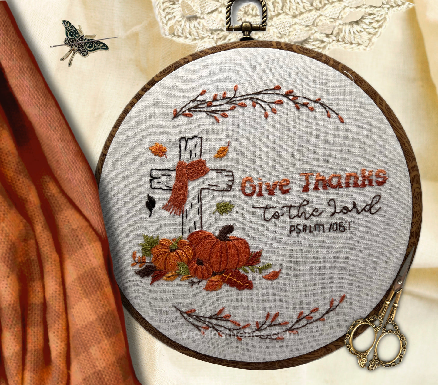 Autumn Cross Embroidery Pattern PDF Download