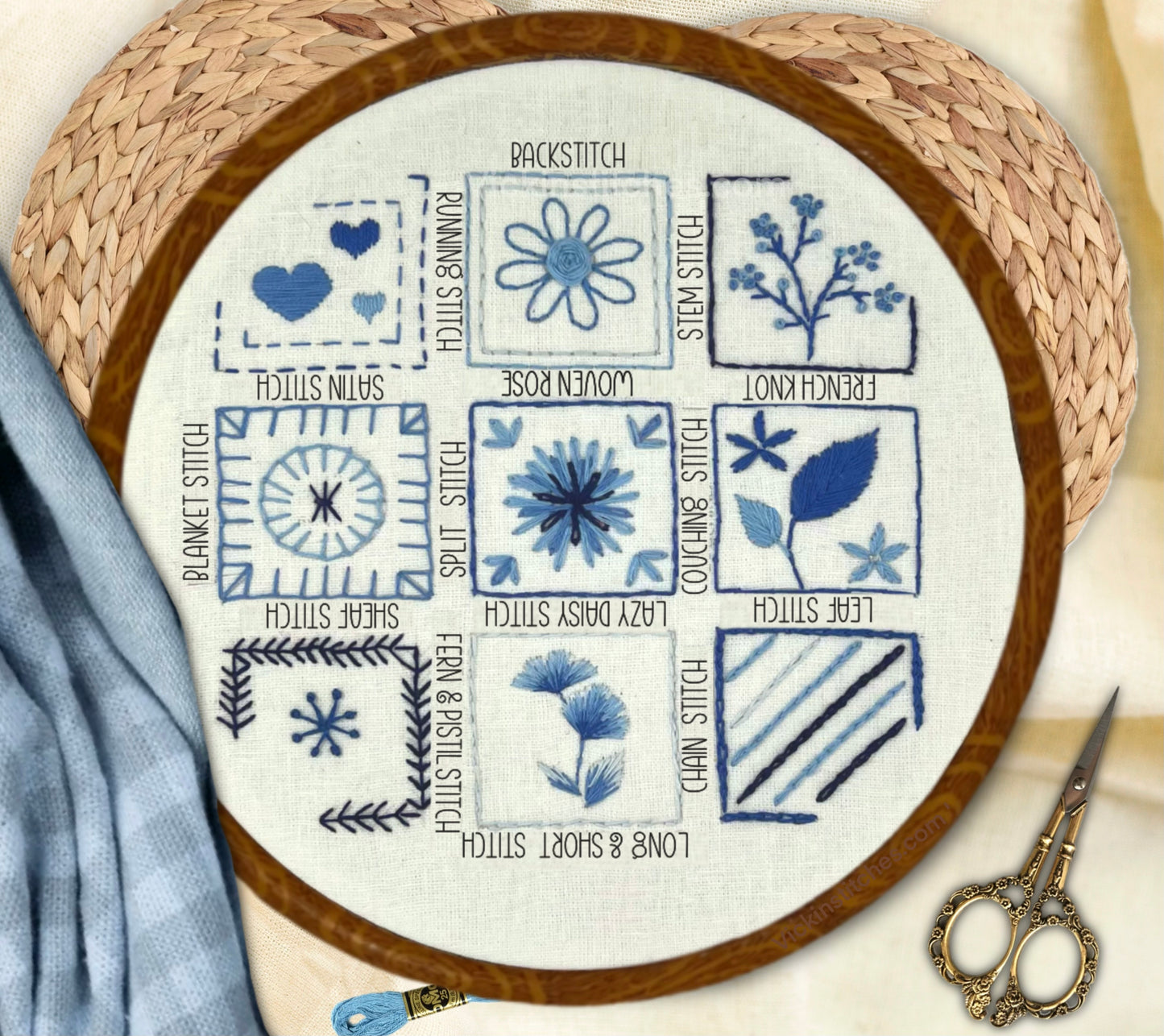 8" Beginners 'How to learn hand embroidery' Embroidery Kit
