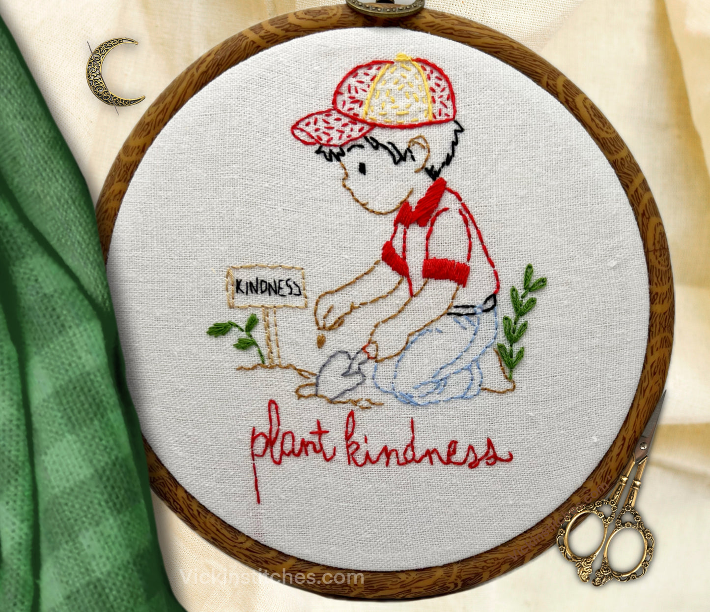 Embroidery Kids in the Garden, Childs room decor Embroidery Kit - Four kits in one . Baby shower , Childs birthday gift. Primary decor