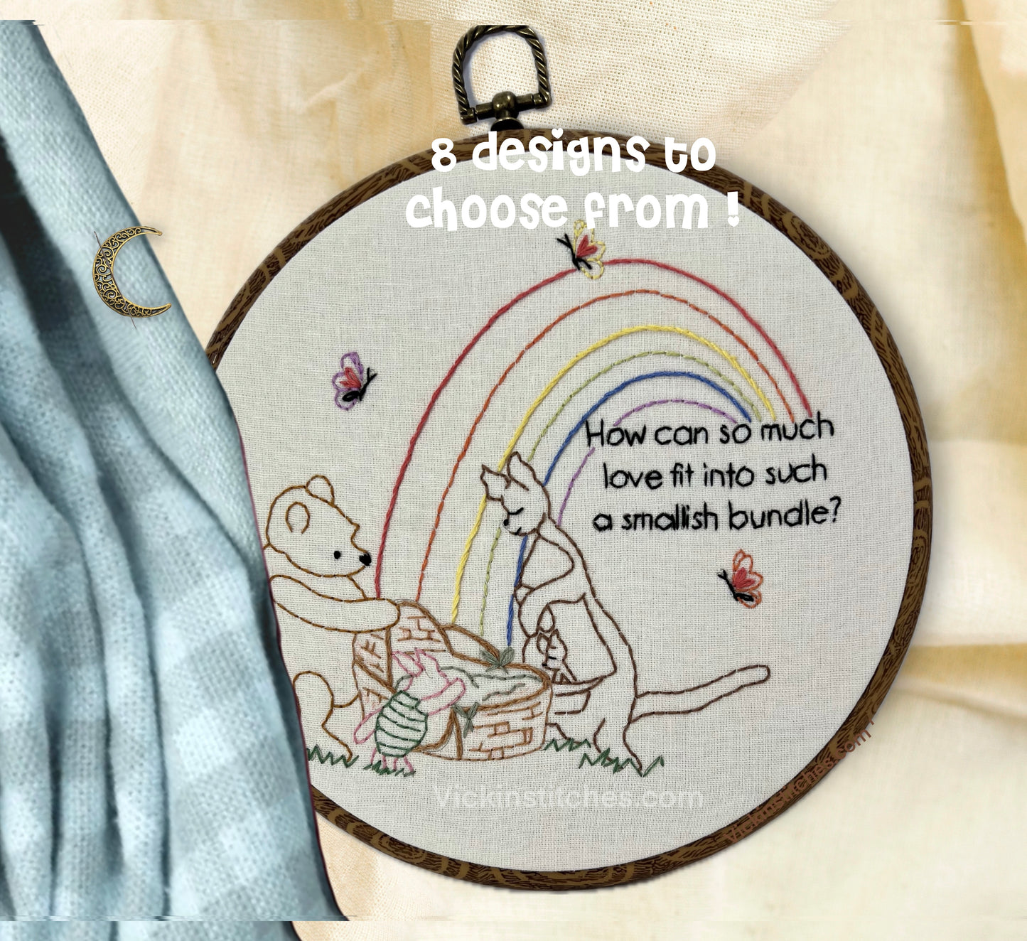 Winnie th,e Pooh Bundle 2 Embroidery Pattern PDF Download - 8 Design 5,6,7 & 8