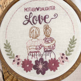 Mothers Day Mother Daughter embroidery kit Hoop  Designs, Love family embroidery gift