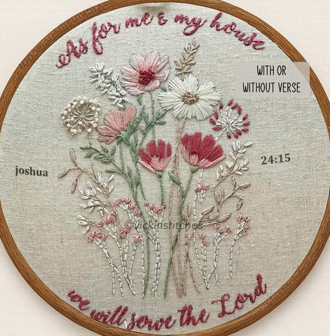 Joshua 24 As for me and my house, we will serve the Lord Embroidery Kit