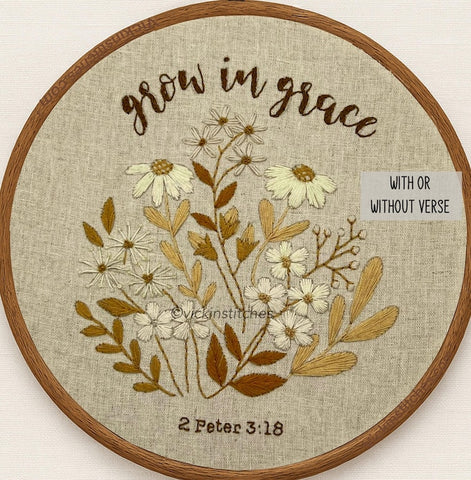 Peter 2, Grow in Grace  Embroidery