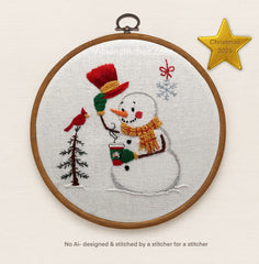 Cozy Christmas Snowman Embroidery Kit | Holiday Stitch Project