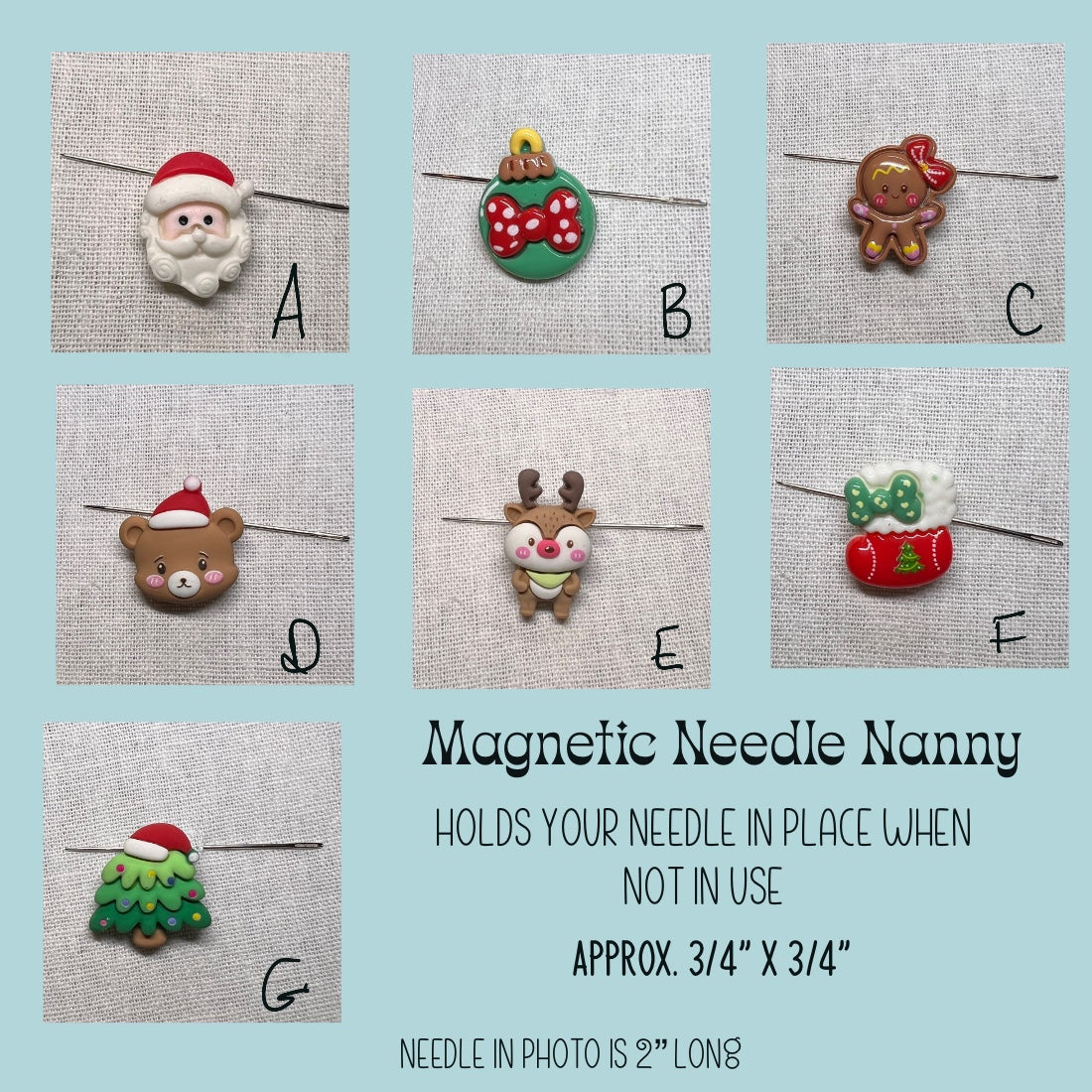 Unique Needle Minders, Needle Magnets, Needle Nannies, Assorted styles, handmade gifts, stitcher accessories