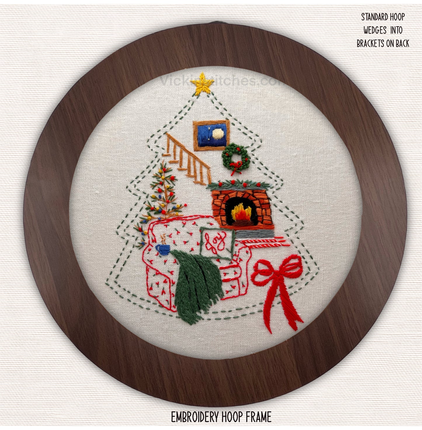 Christmas Cozy Room Embroidery Kit | Holiday Stitch | Winter Décor