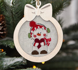 Snowman Ornament set Embroidery Kit – DIY Holiday Embroidery with Laser Cut Frame