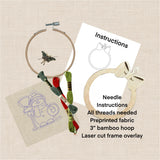 Christmas ornament Embroidery Kits with frame overlay. Mini Christmas tree ornament diy k/its. Christmas Trees embroidery. Embroidery gifts.