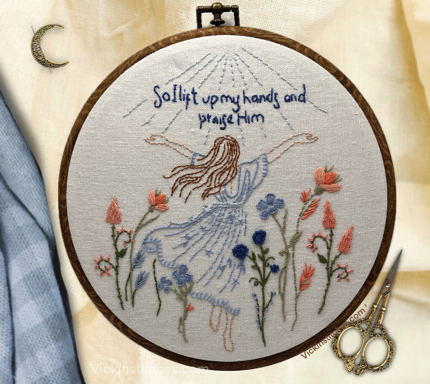 Christian Woman Embroidery Kit – Faith Wall Art Gift - Vickinstiches