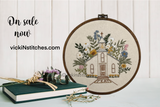8” Floral Church  Christian Embroidery Kit for beginners