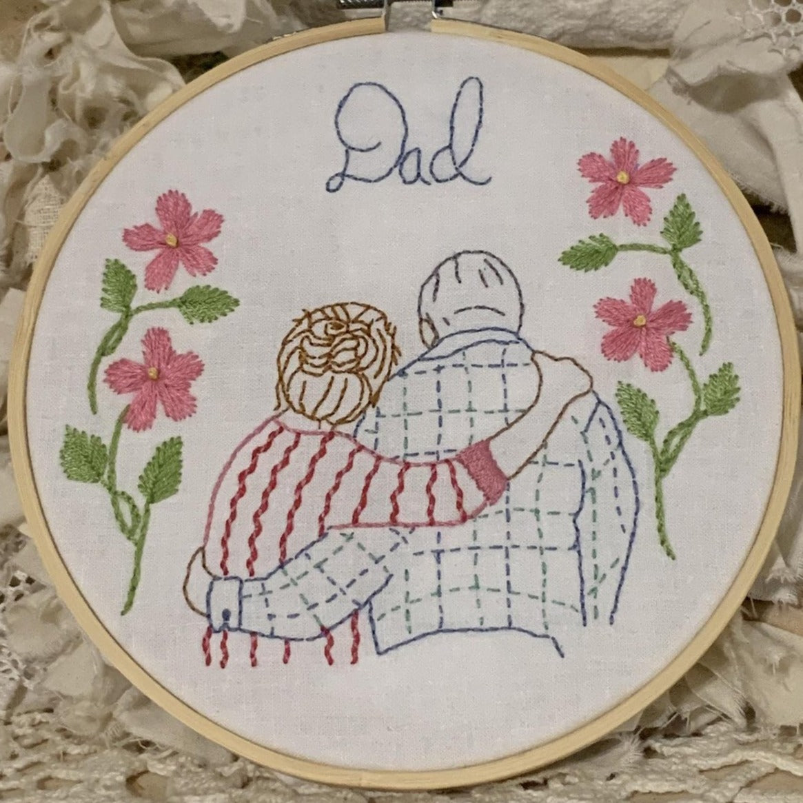 6" 'Dad" Beginners Embroidery Pattern PDF download