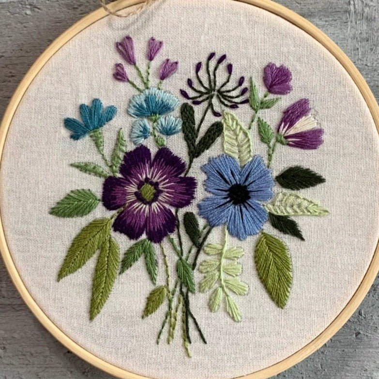 6" Floral Hand Embroidery Pattern PDF Download