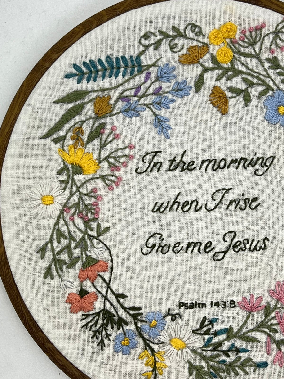 8" Psalm 143 Christian Embroidery Design Pattern Embroidery PDF download