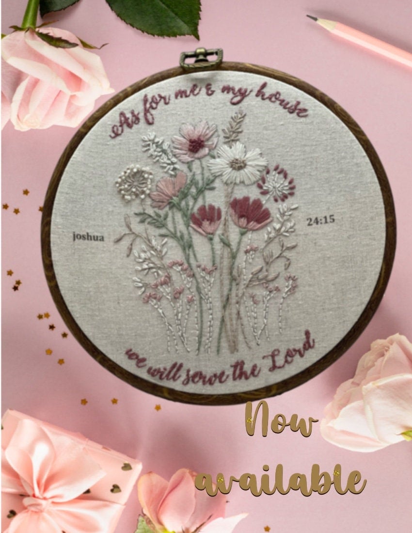Joshua 24:15 Embroidery Kit – "As for Me and My House - Vickinstitches