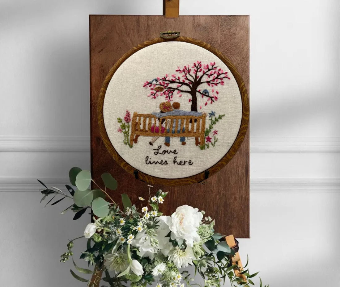 CREATE LOVE WITH THE LOVE LIVES HERE EMBROIDERY KIT