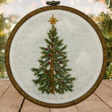 Realistic beaded Christmas Tree Embroidery Kit