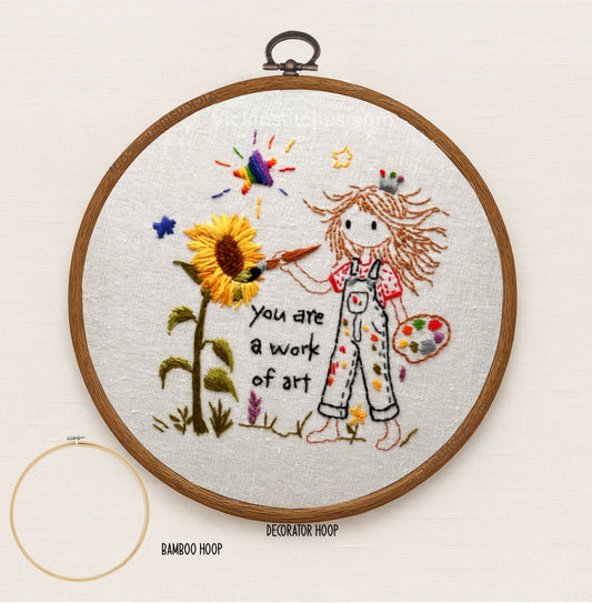 You Are a Work of Art – Beginner Sunflower Embroidery Kit for Girls