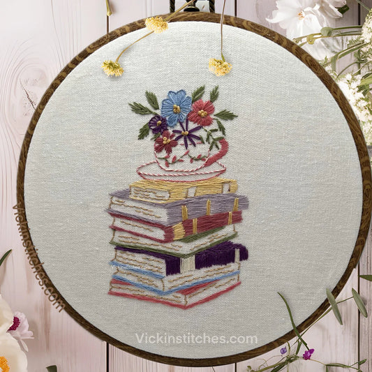 Book lover Embroidery kit