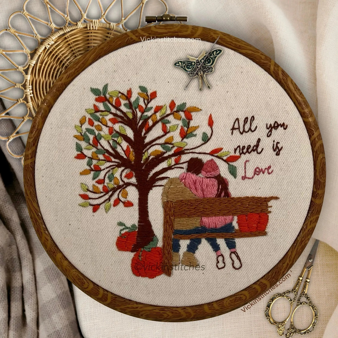 Autumn Love Series Embroidery Pattern PDF Download – A Cozy Stitching Journey