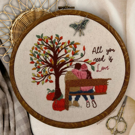 Autumn Love Series Embroidery Pattern PDF Download – A Cozy Stitching Journey