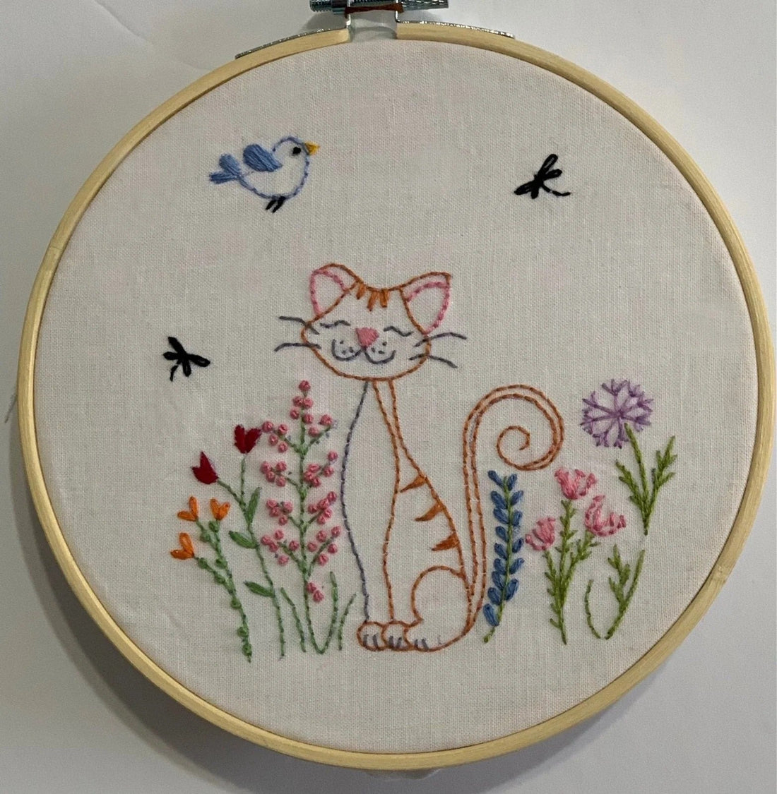 Shipped Pattern Hand Embroidery Design – Crazy Cat PDF Download 🐾✨
