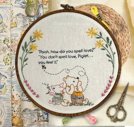 Winnie the Pooh Series Hand Embroidery Kit for Beginners – Stitch Your Favorite Friends