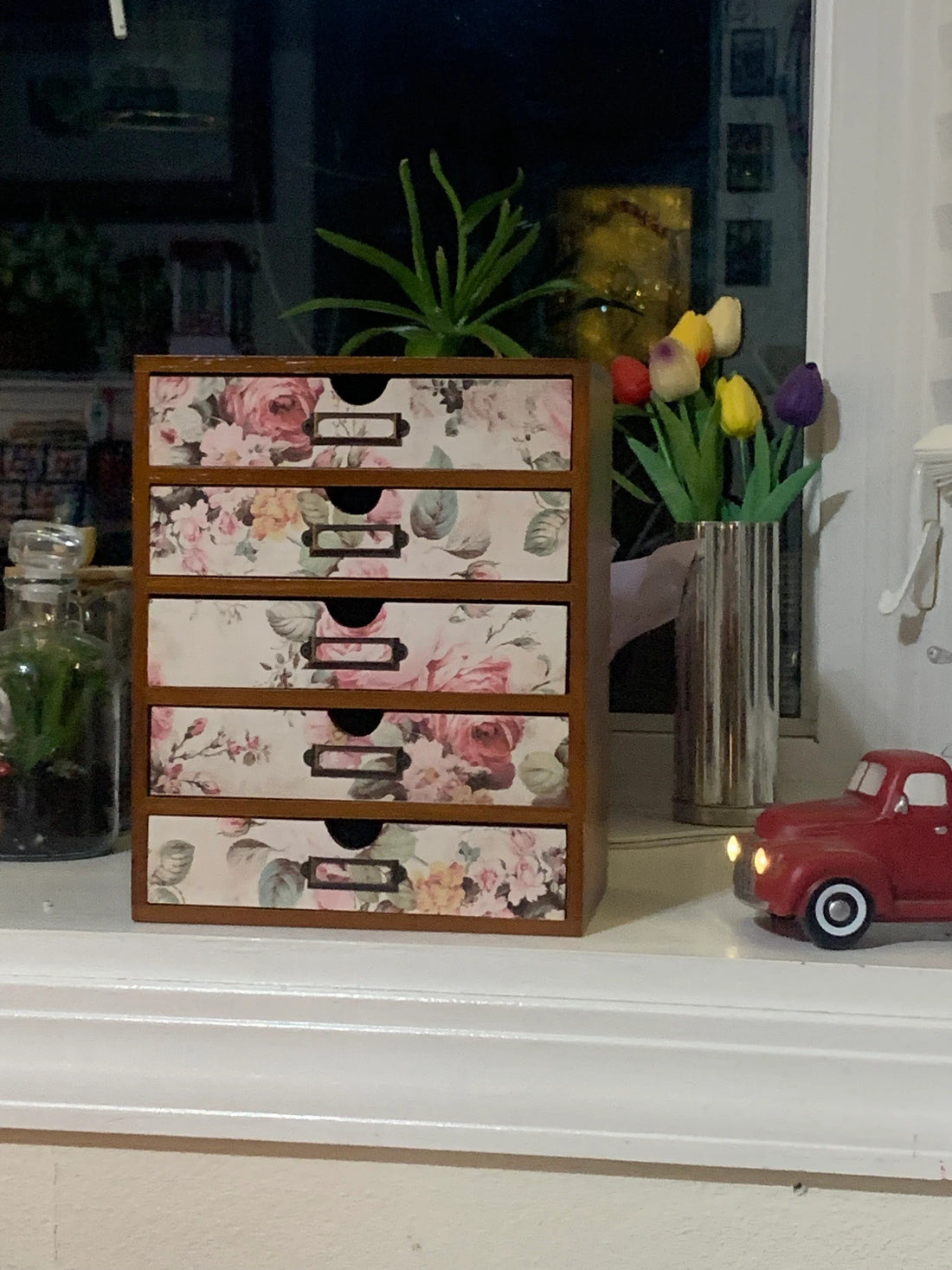 Beautiful Wood Embroidery Floss Cabinet – Elegant Thread Organizer with 4 Drawers | The Perfect Gift for Stitchers