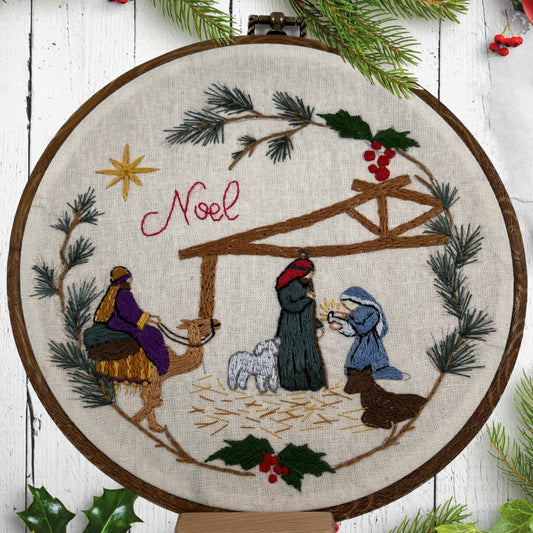 8" Christmas Nativity Embroidery Pattern PDF