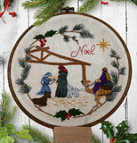 8” Christmas Nativity  Grapevine Wreath Embroidery Kit