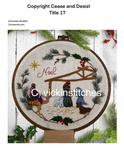 8” Christmas Nativity  Grapevine Wreath Embroidery Kit