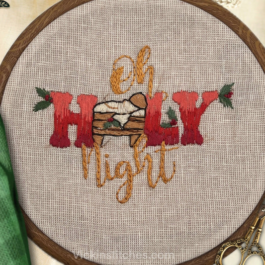 Oh Holy Night Christmas hand embroidery kit