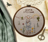 cow girl Themed Embroidery Kit for Beginners - Cute Western Decor for Baby Nursery or Child's Room. Cowboy. Easy hand embroidery kit