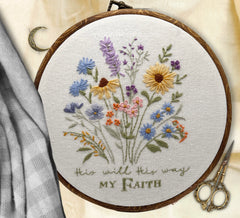 His Will His Way Embroidery Kit – Faith Wildflower Art -Vickinstitches