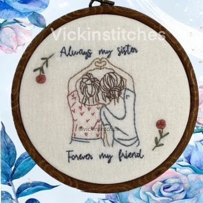 Sister embroidery kit Hoop  Designs, Love family embroidery gift