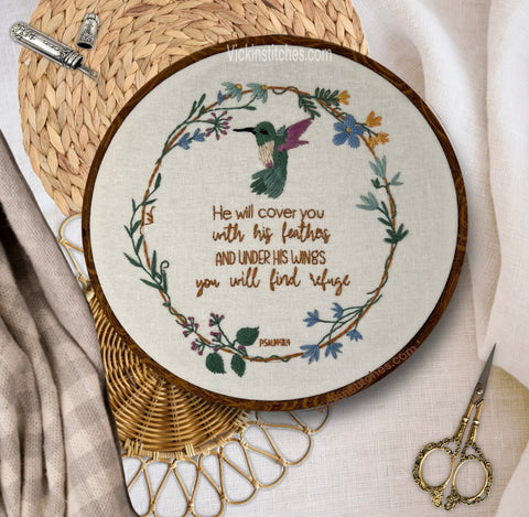 8" The Hummingbird Hand Embroidery Kit for Beginners