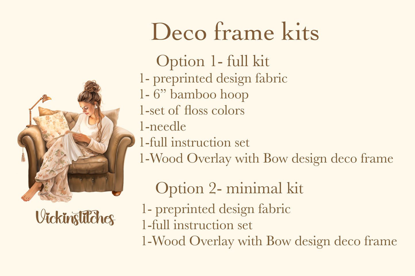 Wood deco frame embroidery kit gift for grandma, friend,sister, aunt, mom, daughter