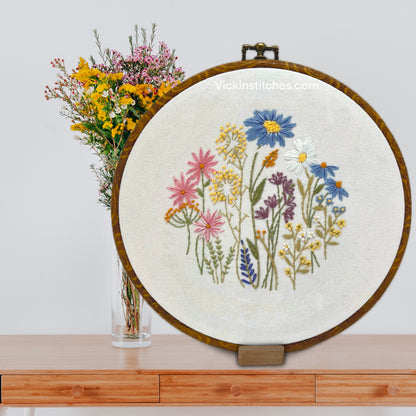 Wildflower Luke Christian Sunflower Floral Embroidery Kit