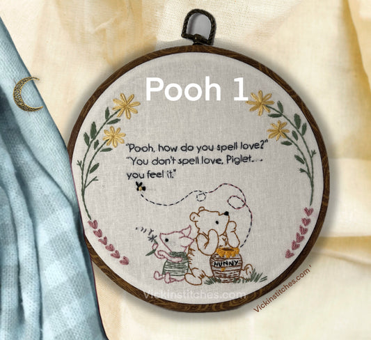 Winnie the Pooh Bundle 1  Embroidery Pattern PDF Download - 8 Design 1,2,3 &4