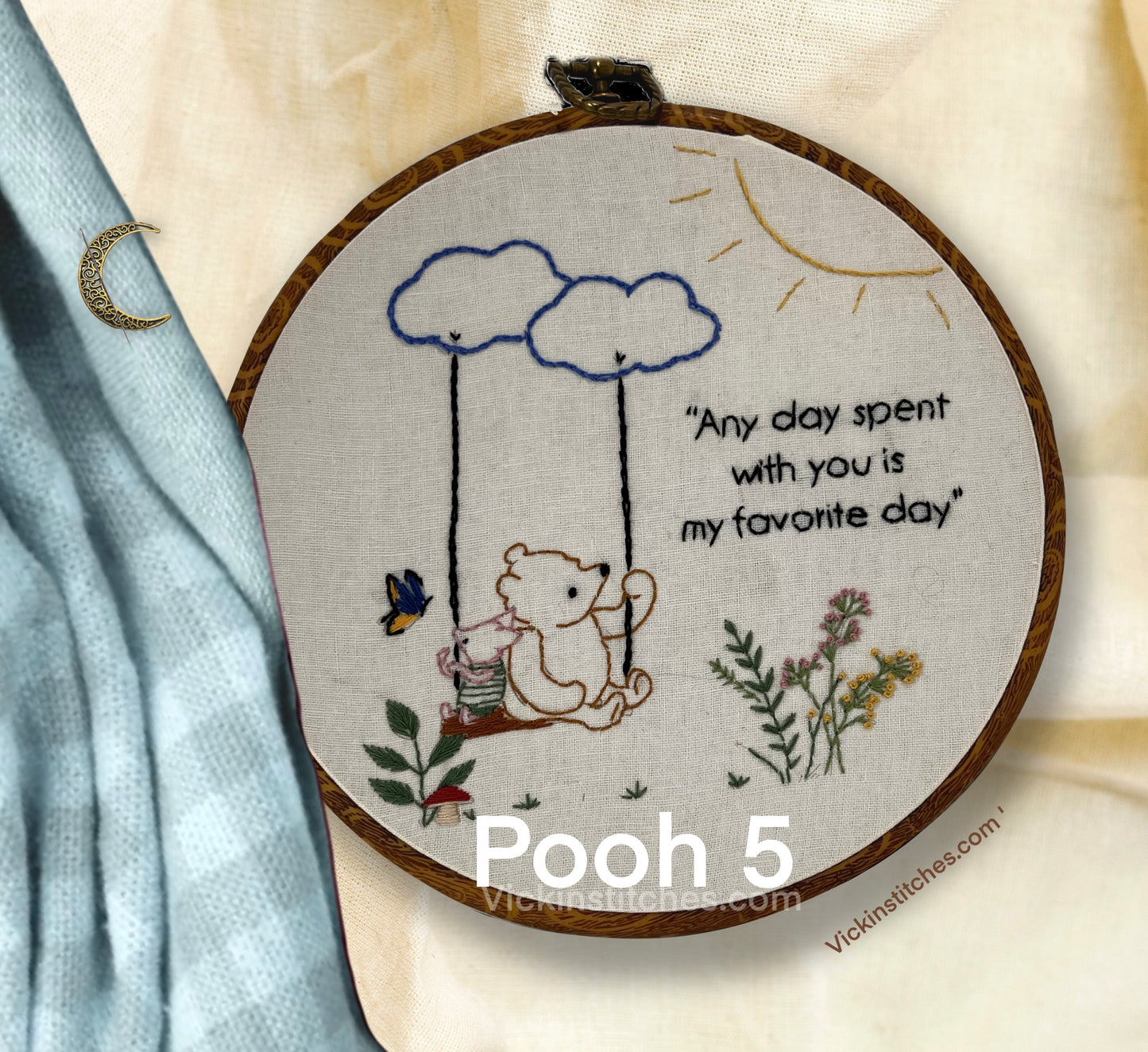 Winnie the Pooh 5 Embroidery Pattern PDF Download - 8 designs to choose from non