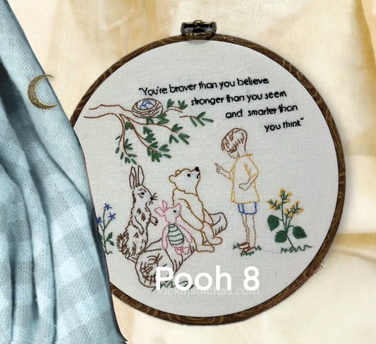 Winnie the Pooh 8 Embroidery Pattern PDF Download - 8 designs to choose from