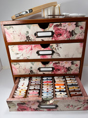 Beautiful wood embroidery floss cabinet. Gifts for stitchers. Wood thread organizer. Embroidery floss/ thread organizer cabinet.