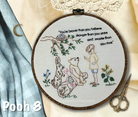 Winnie the Pooh Embroidery Kits – 8 Design Beginner Hand-Stitch Kit