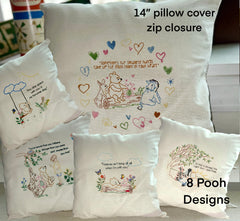 Winnie the Pooh Embroidery Kit – 14″ Nursery Pillow Cover | Beginner DIY Pooh & Piglet Design