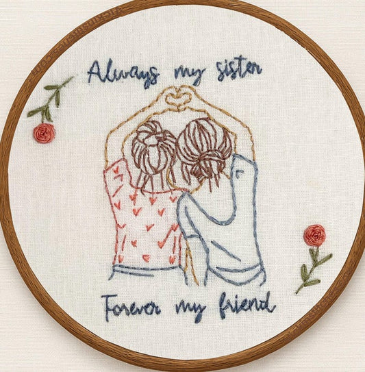 Sister embroidery kit Hoop  Designs, Love family embroidery gift