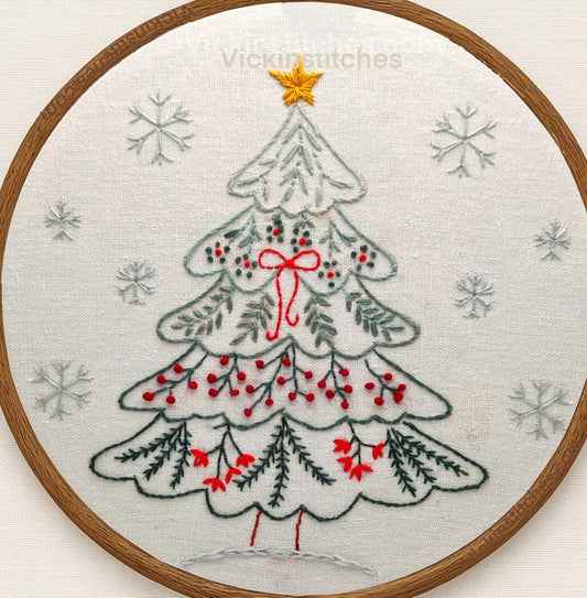 Ombre’ Christmas Tree Embroidery Kit wall decor for beginners.
