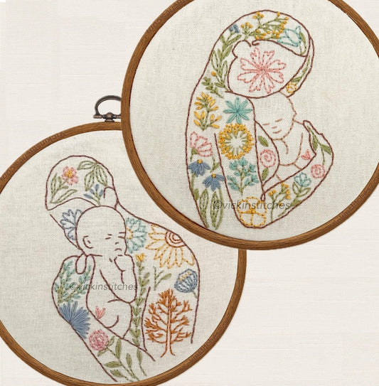 Motherhood Fatherhood Baby Nursery Art design embroidery kits
