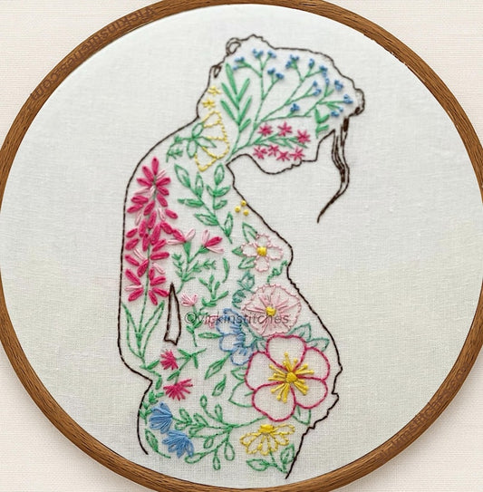 8" Pregnancy Motherhood, Baby Shower Embroidery Kit