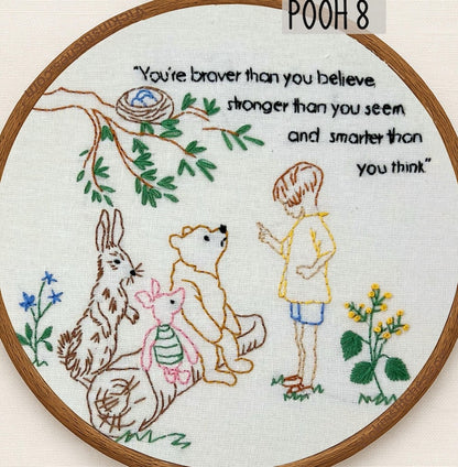 Winnie the Pooh Embroidery Kits – 8 Design Beginner Hand-Stitch Kit