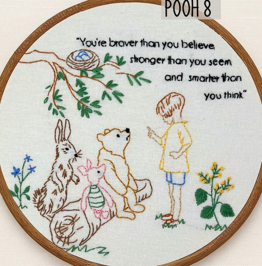 Winnie the Pooh Embroidery Kits – 8 Design Beginner Hand-Stitch Kit